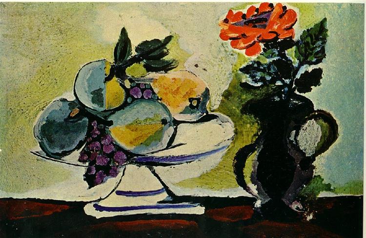 Pablo Picasso Classical Oil Painting Untitled Fruit And Flower